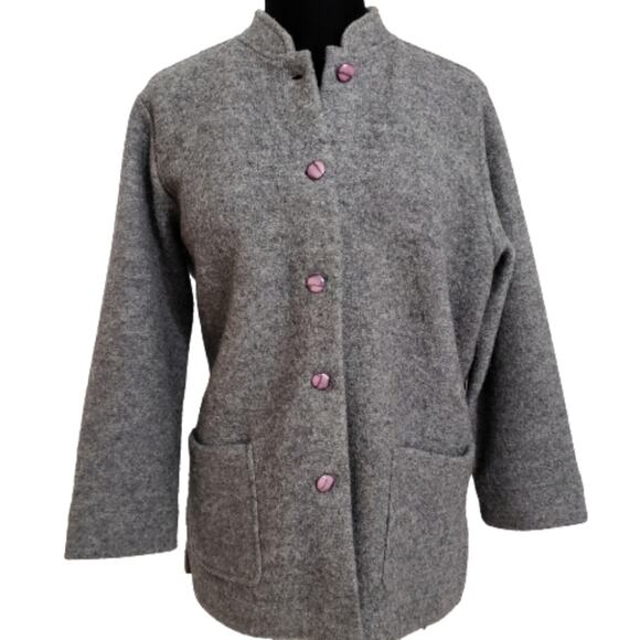 Norm Thompson Jackets & Blazers - Norm Thompson 100% Wool Gray Winter Coat Large Classic Minimal Preppy